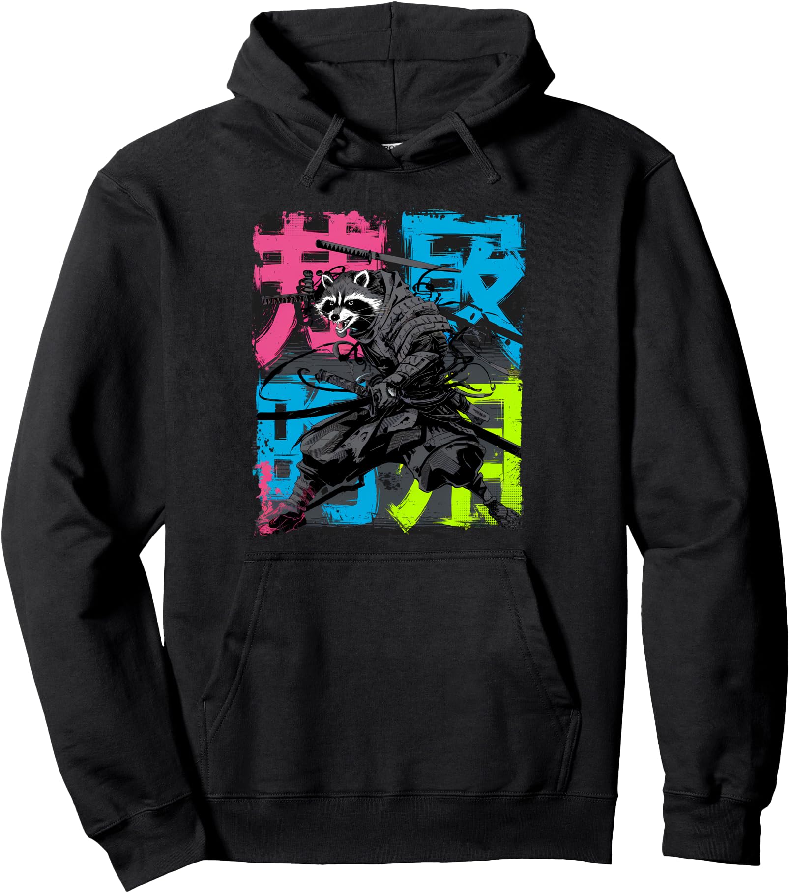 Racoon Samurai Japanese Warrior Sweatshirt - Trendy Graphic Men Women - T-Shirt, Sweatshirt, Hoodie