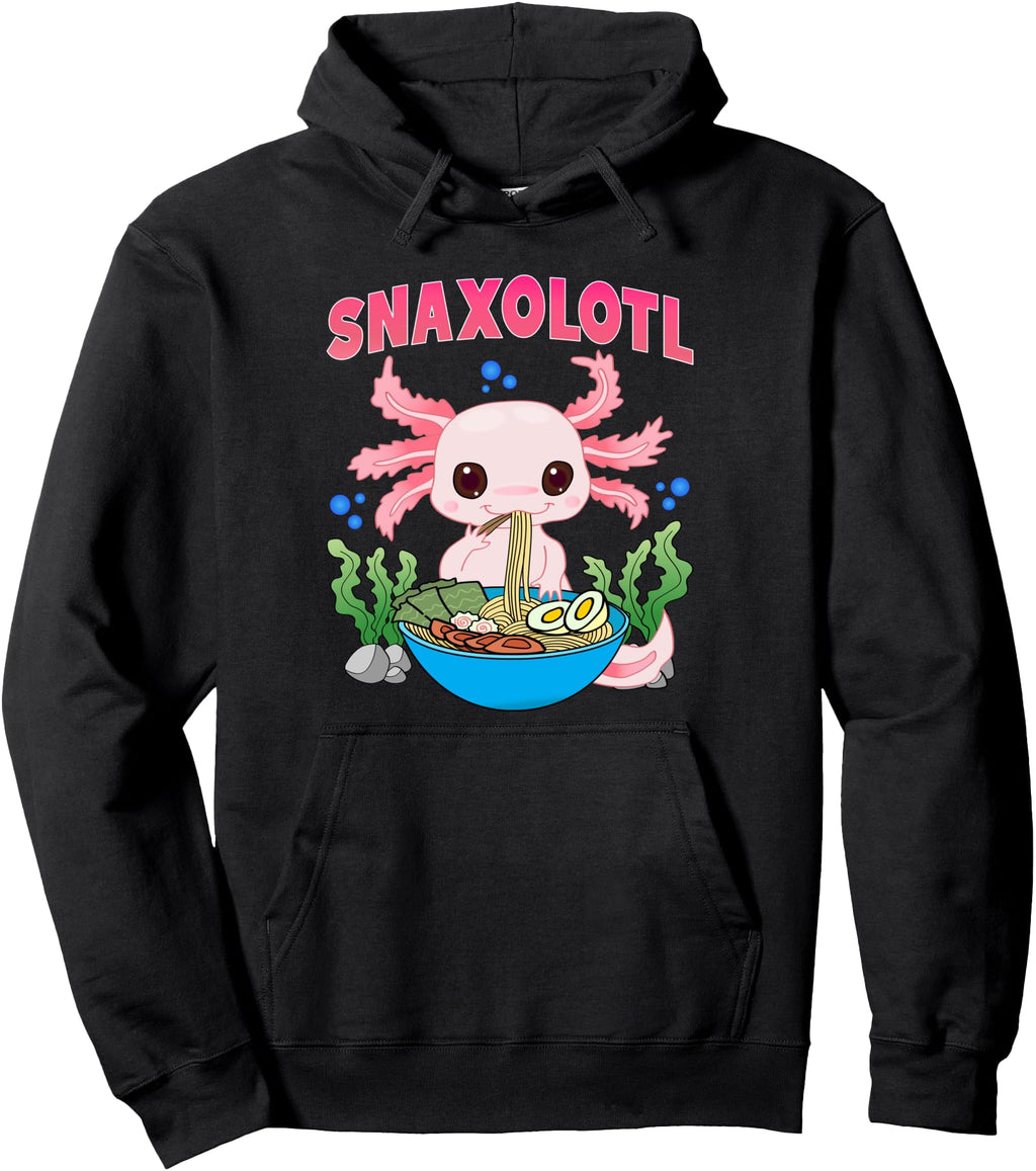 Authentic Axolotl Snacks Snaxolotl Hoodie - Minimalist Print for Adults - T-Shirt, Sweatshirt, Hoodie