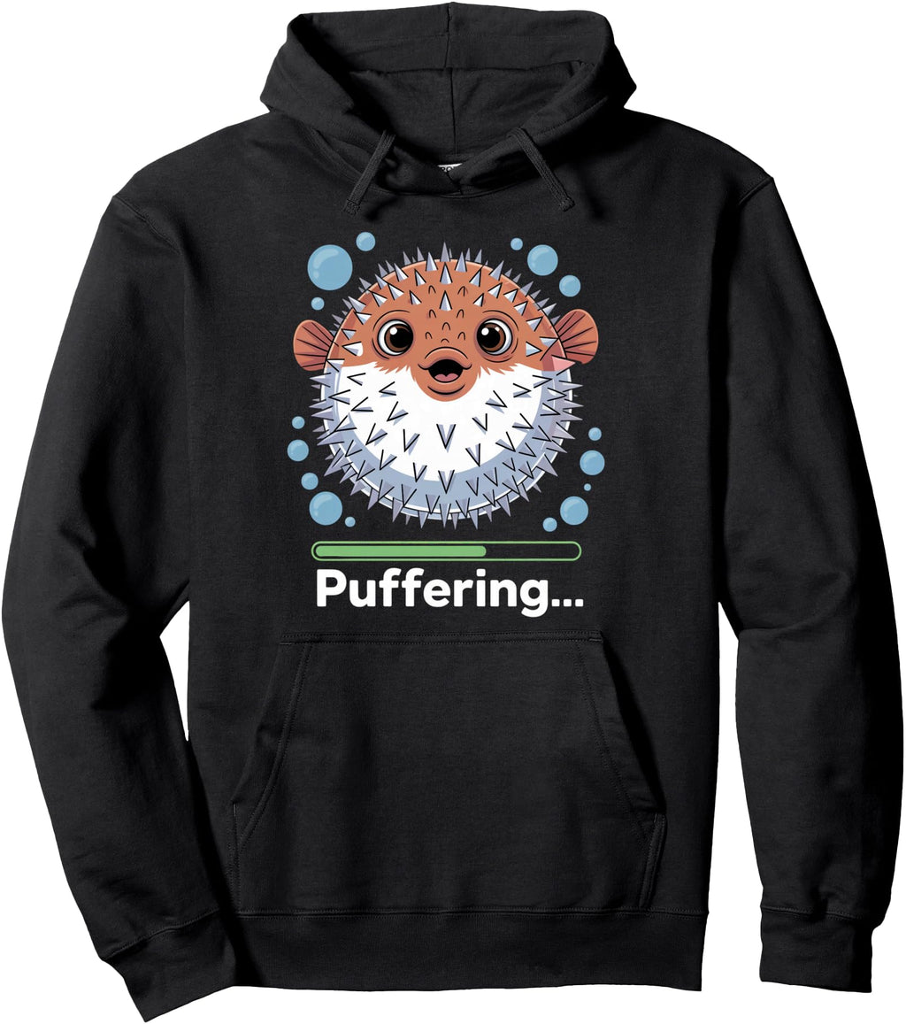 Puffering Fishing Fish Pufferfish T-Shirt - Streetwear Style for Adults - T-Shirt, Sweatshirt, Hoodie