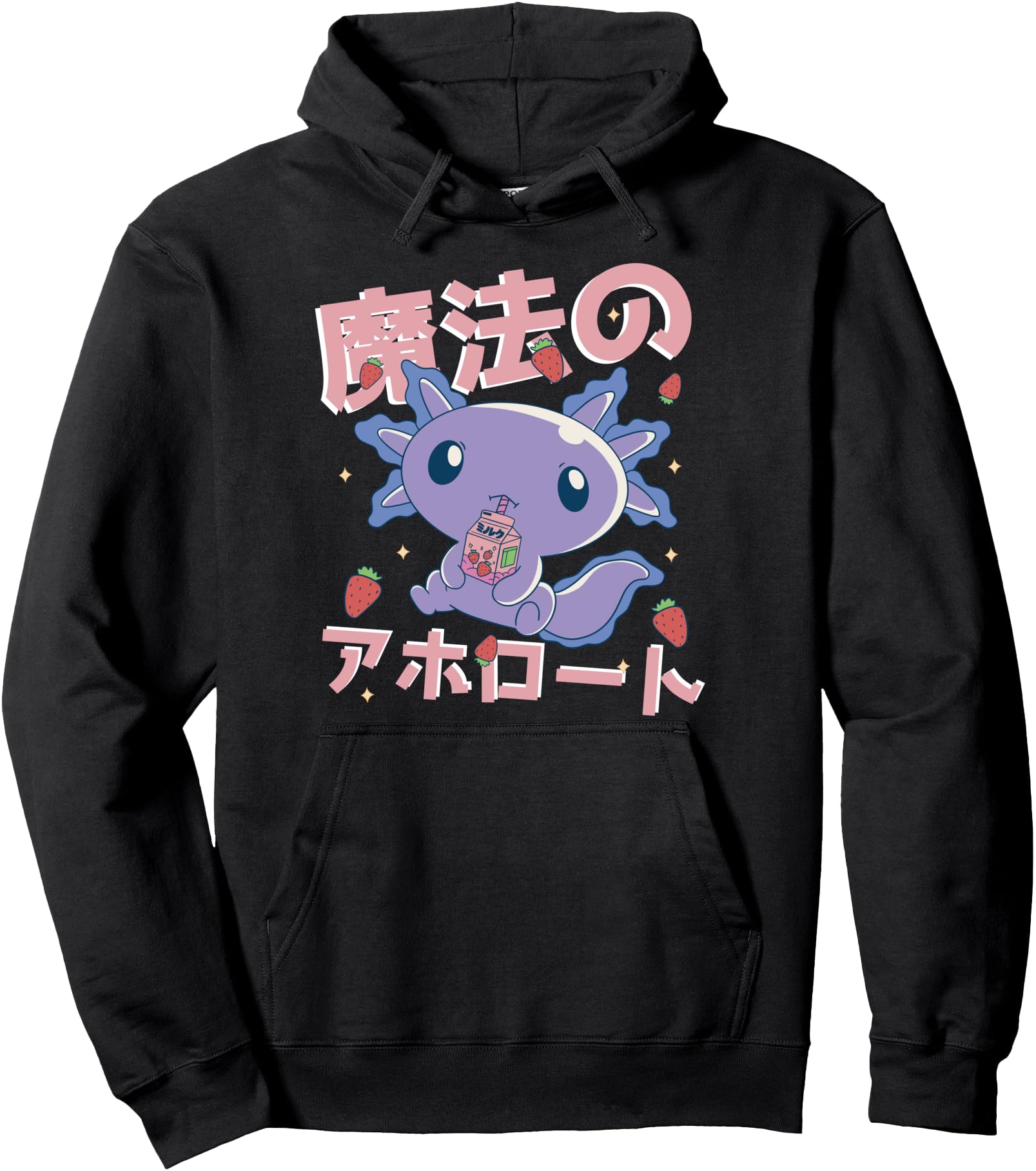 Handcrafted Kawaii Axolotl Strawberry T-Shirt - Graphic Print Men Women - T-Shirt, Sweatshirt, Hoodie