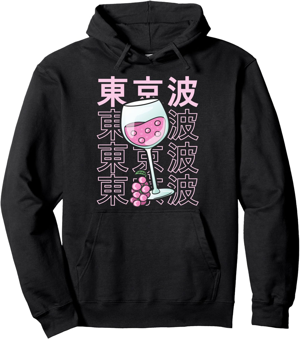 Wine Glass Japanese Kawaii Sweatshirt - Aesthetic Graphic Men Women - T-Shirt, Sweatshirt, Hoodie