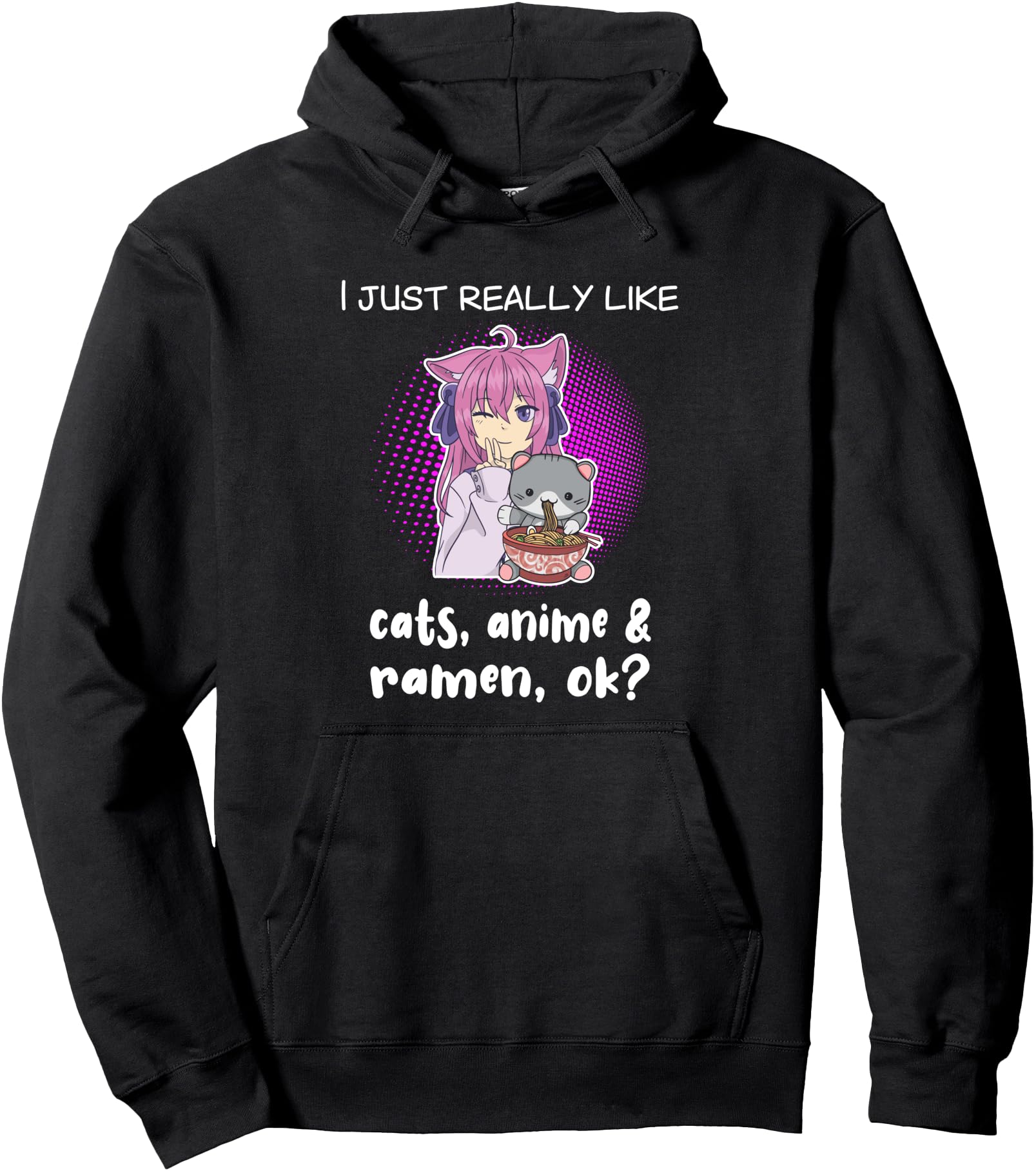 Anime Cat Ramen Anime Exclusive Hoodie - Aesthetic Graphic Men Women - T-Shirt, Sweatshirt, Hoodie