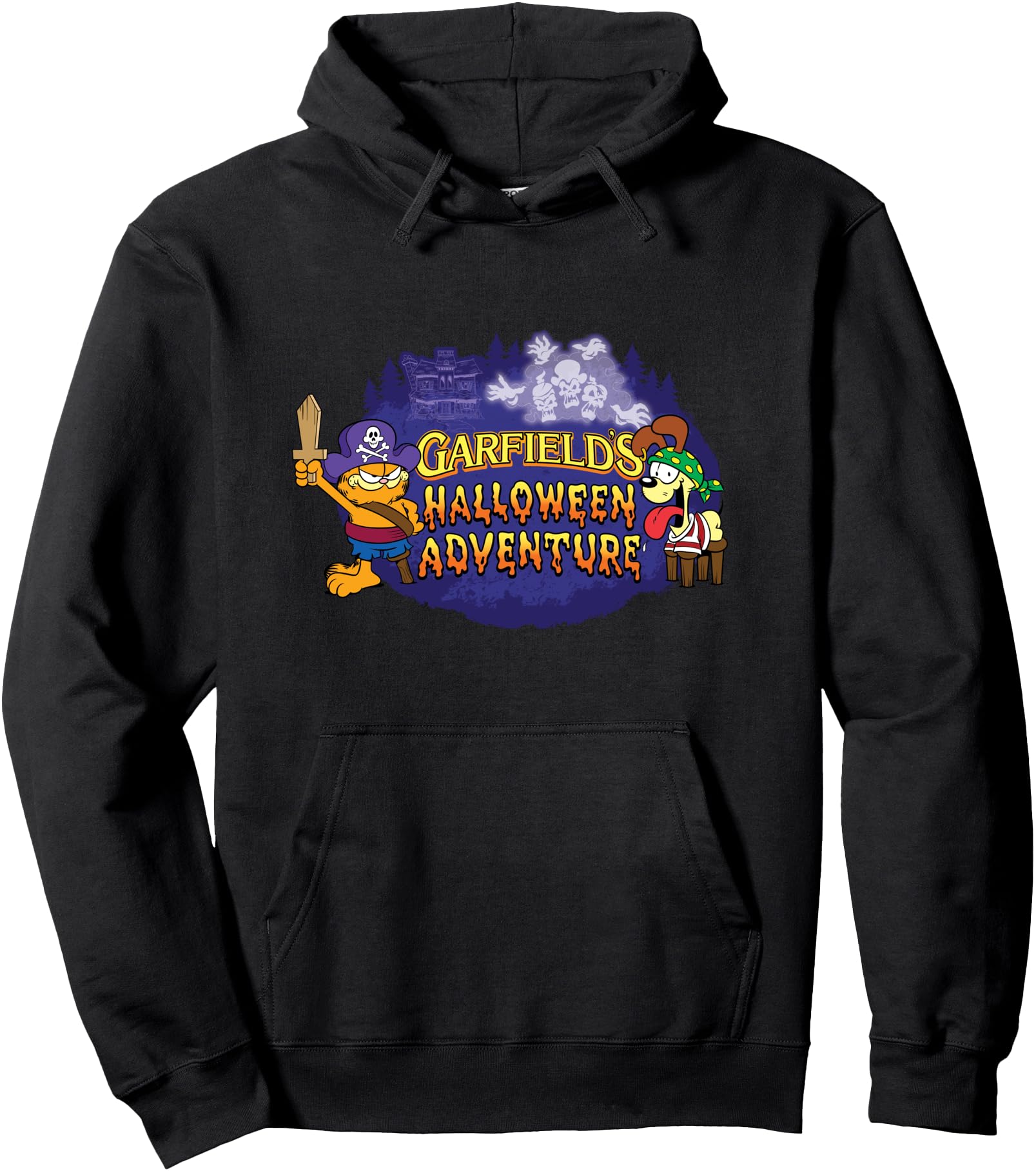 Handcrafted Garfield Halloween Hoodie - Custom Art Print for Adults - T-Shirt, Sweatshirt, Hoodie