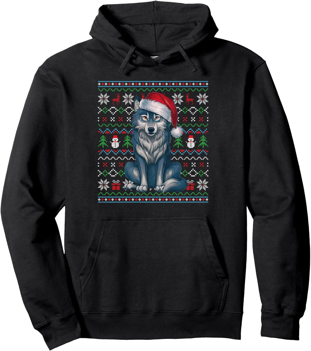 Authentic Ugly Wolf Lovers Santa Rare Sweatshirt - Graphic Print Unisex - T-Shirt, Sweatshirt, Hoodie