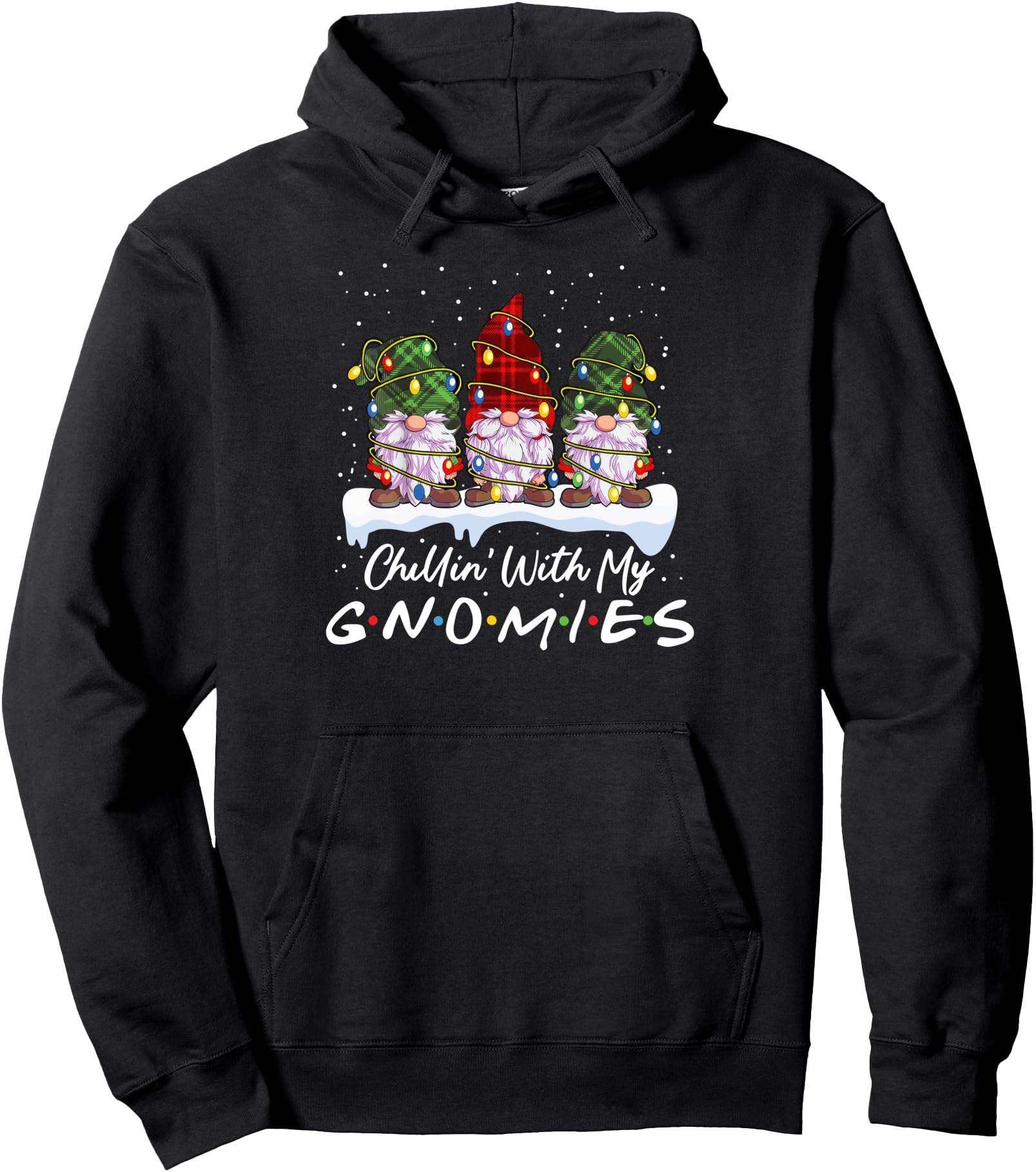 Chillin My Gnomies Gnomes Buffalo Hoodie - Aesthetic Graphic for Adults - T-Shirt, Sweatshirt, Hoodie