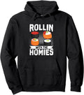 Rollin Homies Sushi Nigiri Japanese Hoodie - Graphic Print for Adults - T-Shirt, Sweatshirt, Hoodie
