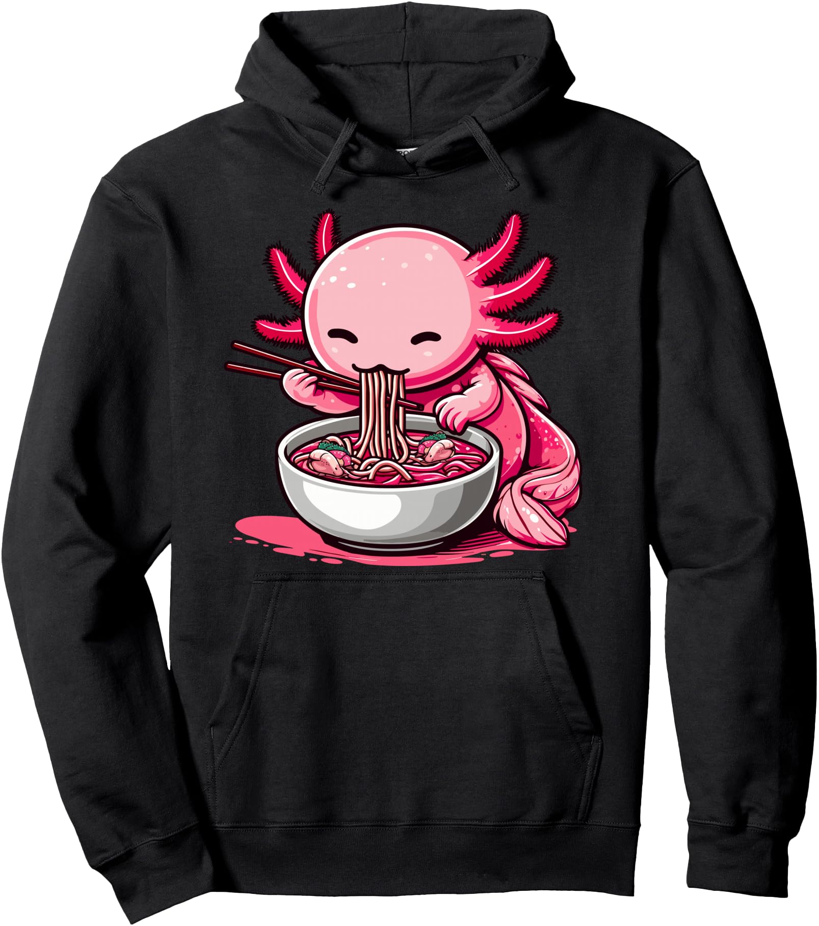 Axolotl Eating Japanese Food Ramen T-Shirt - Unique Graphic for Adults - T-Shirt, Sweatshirt, Hoodie