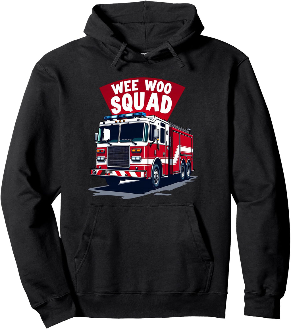 Exclusive Firefighter Fire Truck Fireman Hoodie - Minimalist Print Unisex - T-Shirt, Sweatshirt, Hoodie