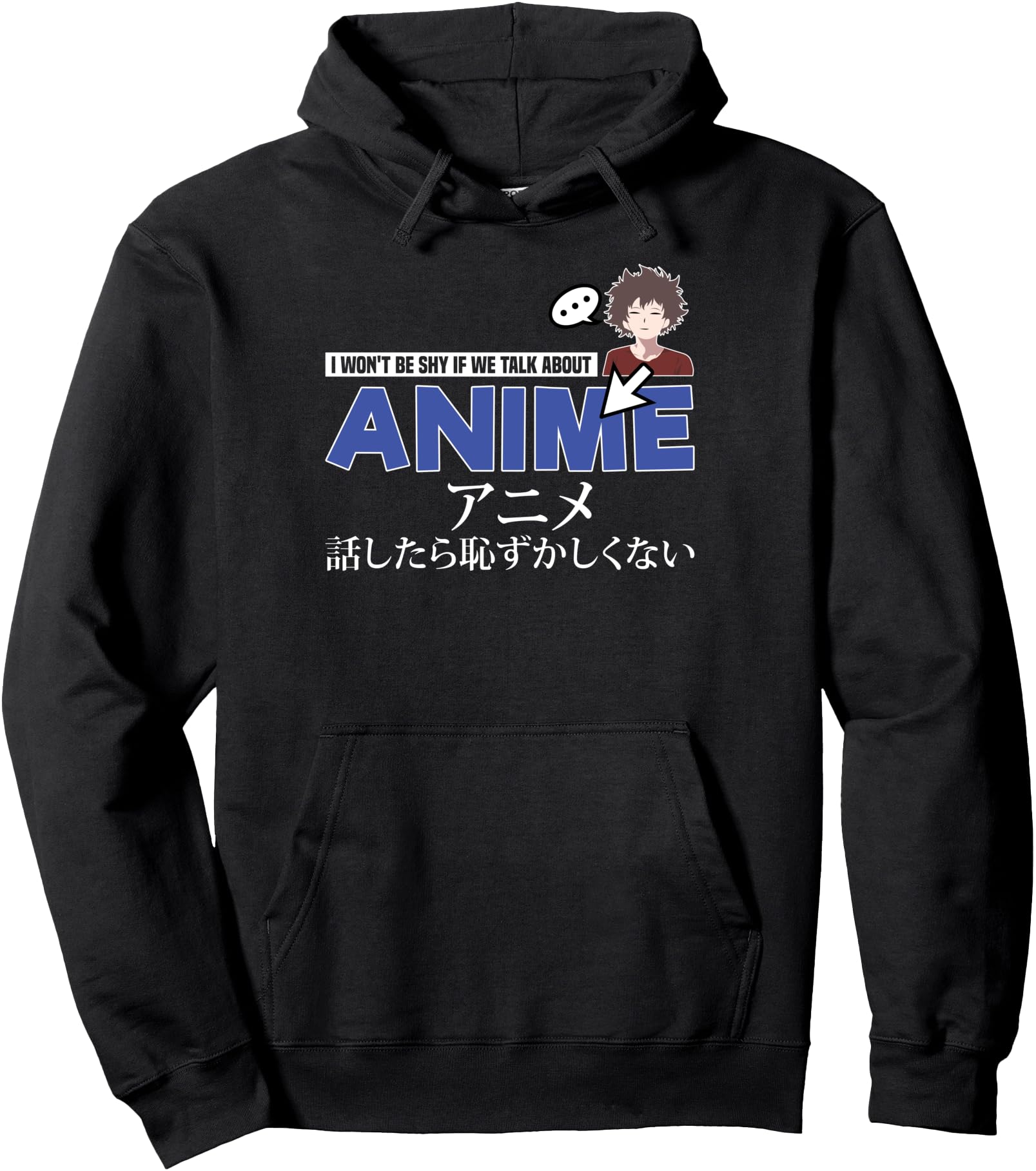 Anime Shy Conversation Otaku Anime Sweatshirt - Custom Art Print Men Women - T-Shirt, Sweatshirt, Hoodie