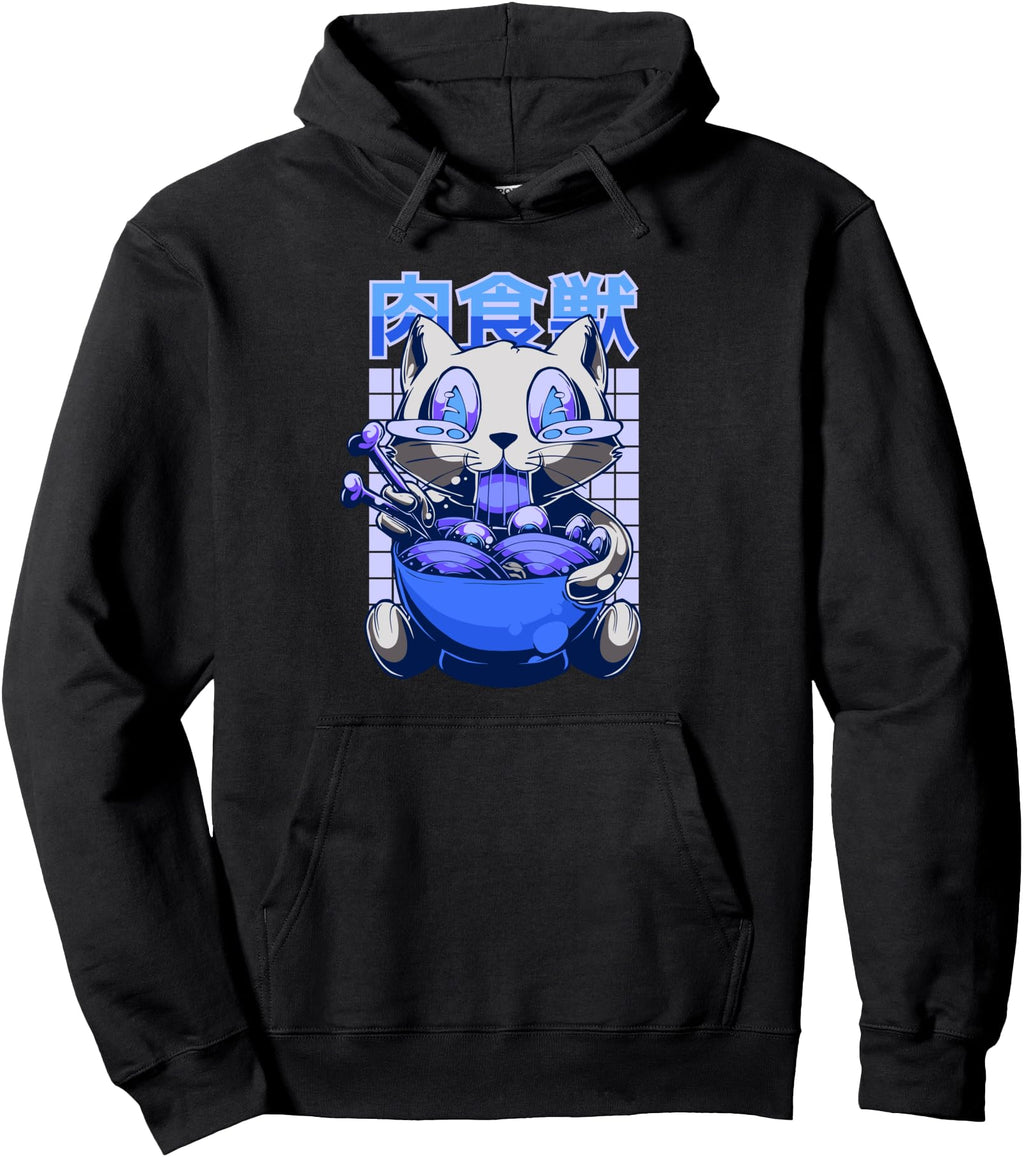 Exclusive Ramen Cat Bowl Noodles Hoodie - Fun Novelty Design Men Women - T-Shirt, Sweatshirt, Hoodie