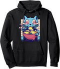 Anime Kuwaii Cat Eat Ramen Vaporwave Sweatshirt - Aesthetic Graphic Unisex - T-Shirt, Sweatshirt, Hoodie
