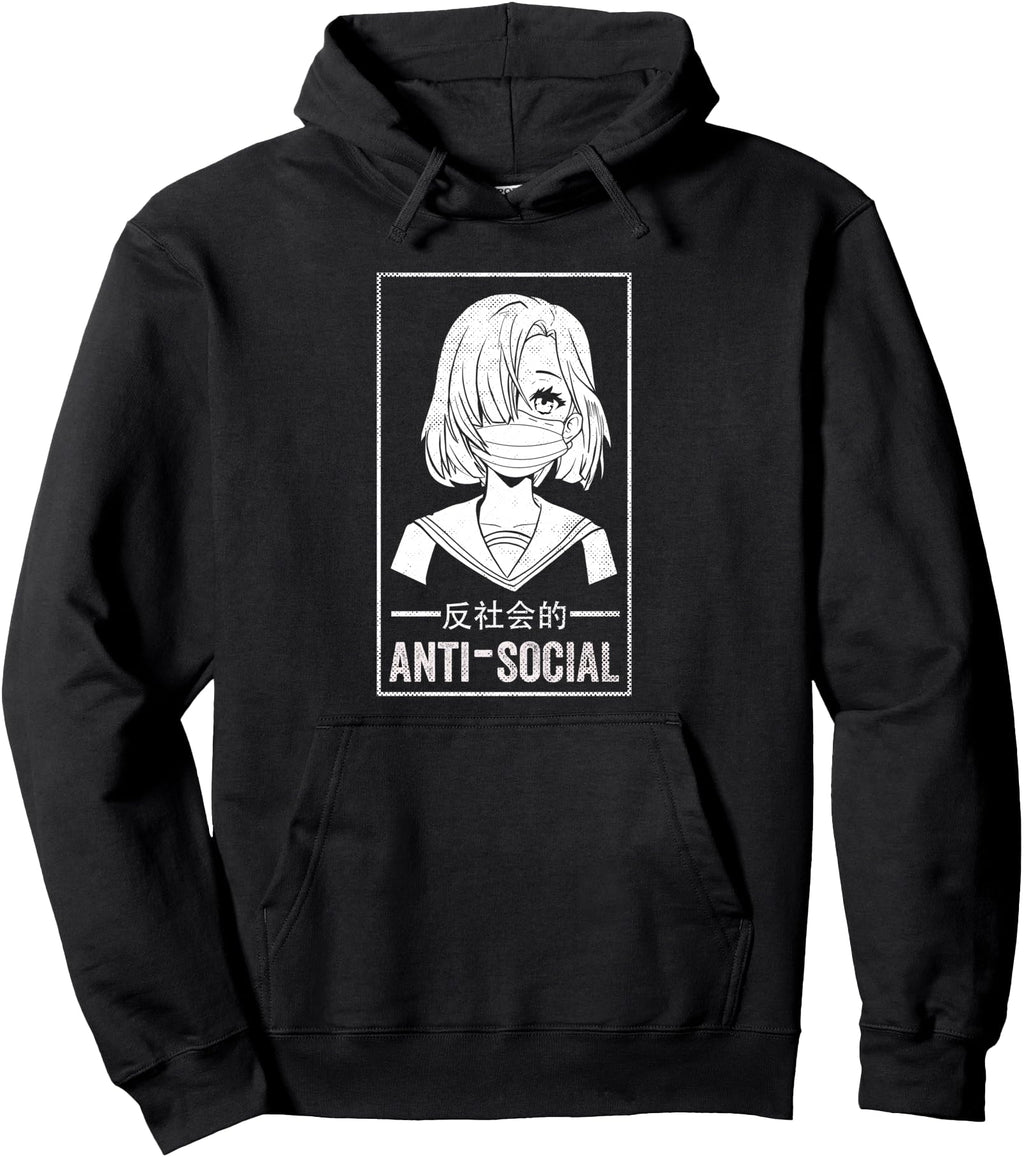 Original Anti Social Japanese Text T-Shirt - Novelty Apparel for Adults - T-Shirt, Sweatshirt, Hoodie