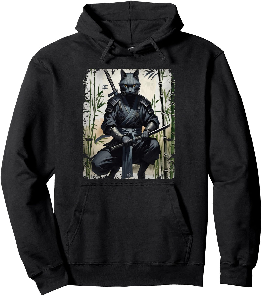 Exclusive Samurai Cat Warrior T-Shirt - Novelty Apparel for Adults - T-Shirt, Sweatshirt, Hoodie