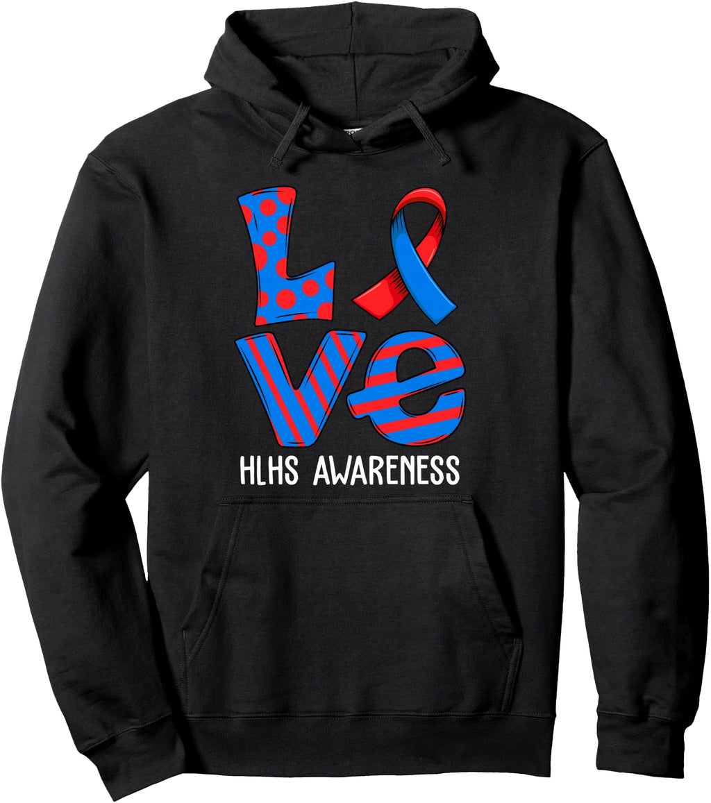 Cartoon Ribbon Love Hlhs Awareness Hoodie - Unique Graphic for Adults - T-Shirt, Sweatshirt, Hoodie