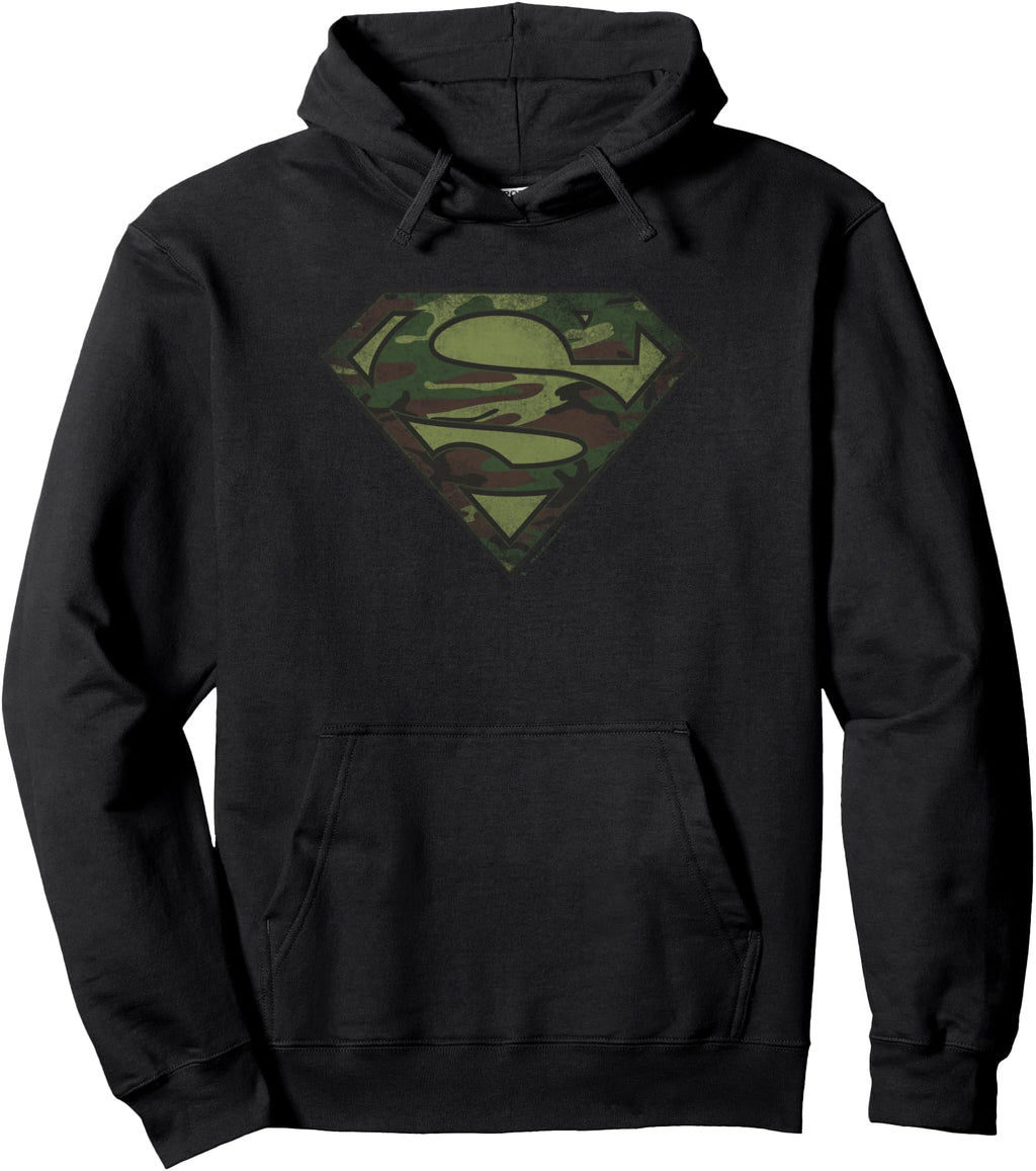 Original Superman Camo Logo Distressed Hoodie - Graphic Print Unisex - T-Shirt, Sweatshirt, Hoodie