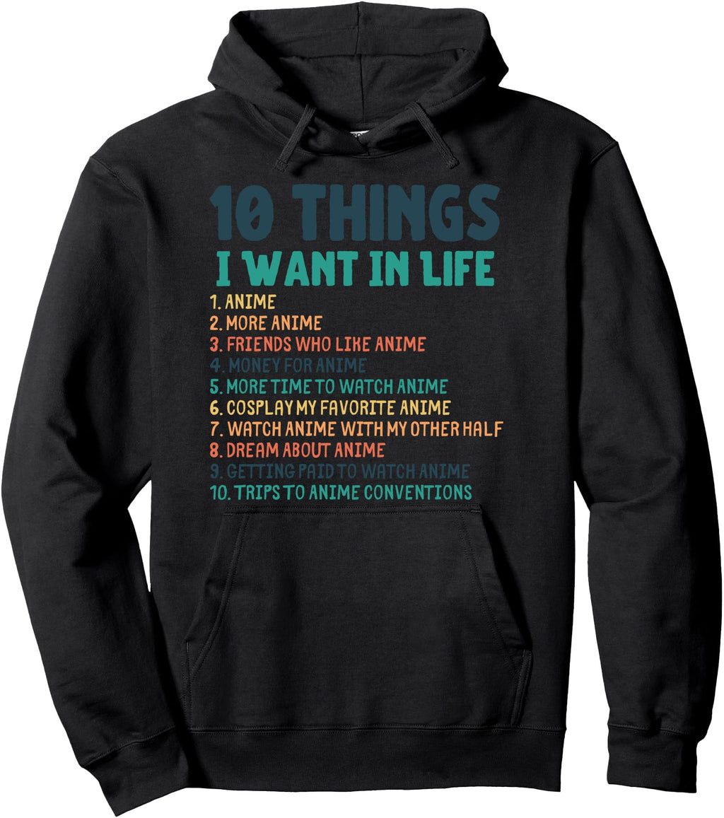 Anime Ten Things I Want Life Anime T-Shirt - Minimalist Print for Adults - T-Shirt, Sweatshirt, Hoodie