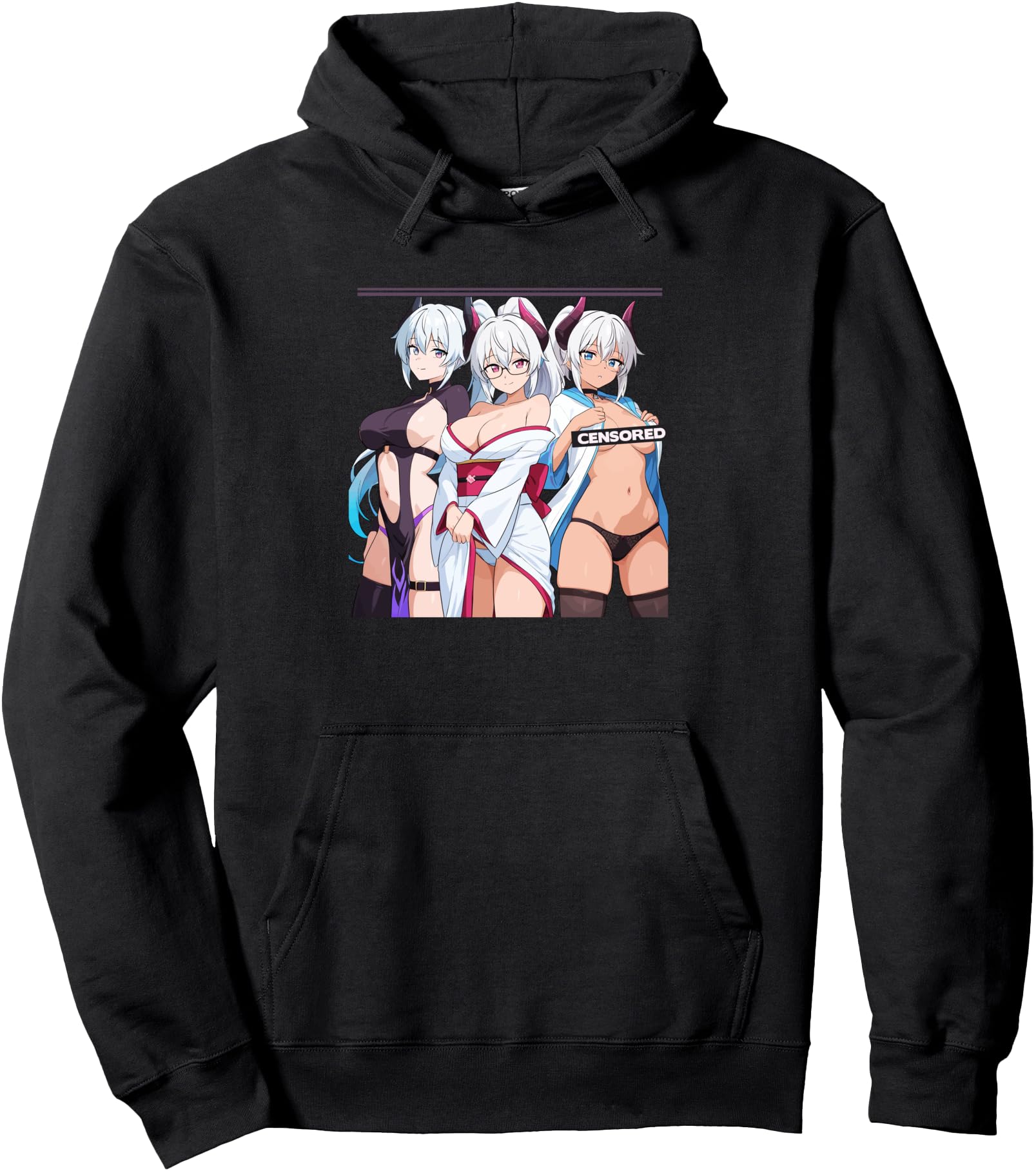 Authentic Waifu Sexy Anime Horns T-Shirt - Aesthetic Graphic Men Women - T-Shirt, Sweatshirt, Hoodie