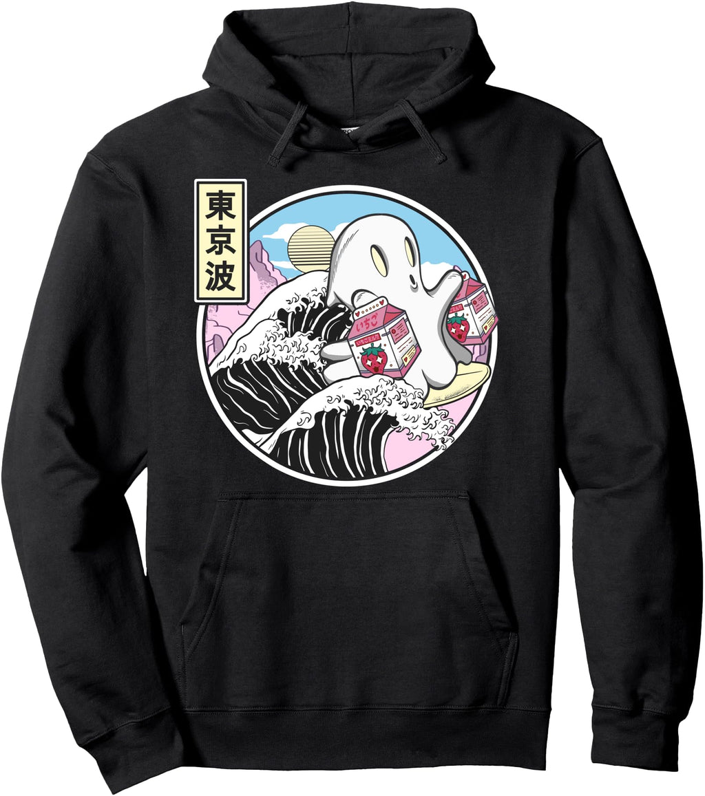 Authentic Surfing Ghost Strawberry T-Shirt - Aesthetic Graphic for Adults - T-Shirt, Sweatshirt, Hoodie