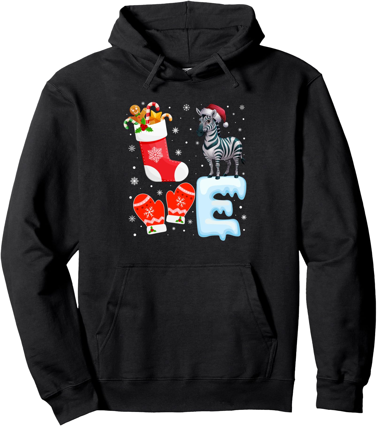 Santa Hat Stocking Holiday Zebra Sweatshirt - Casual Everyday Wear Unisex - T-Shirt, Sweatshirt, Hoodie