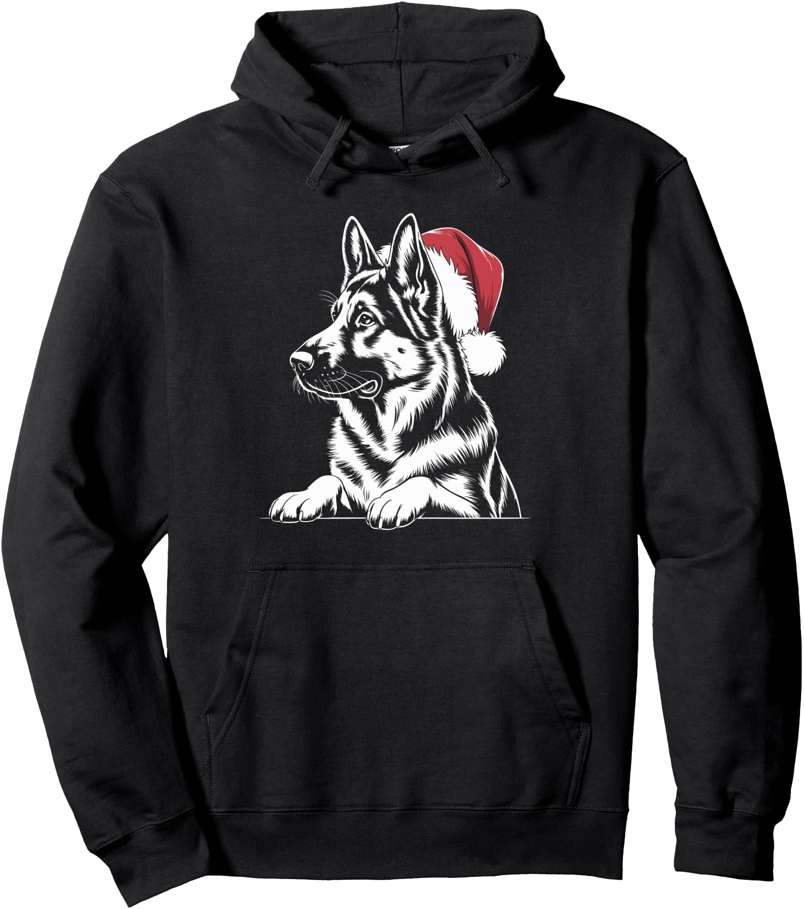 German Shepherd Santa Hat Dog Holiday Sweatshirt - Graphic Print Unisex - T-Shirt, Sweatshirt, Hoodie