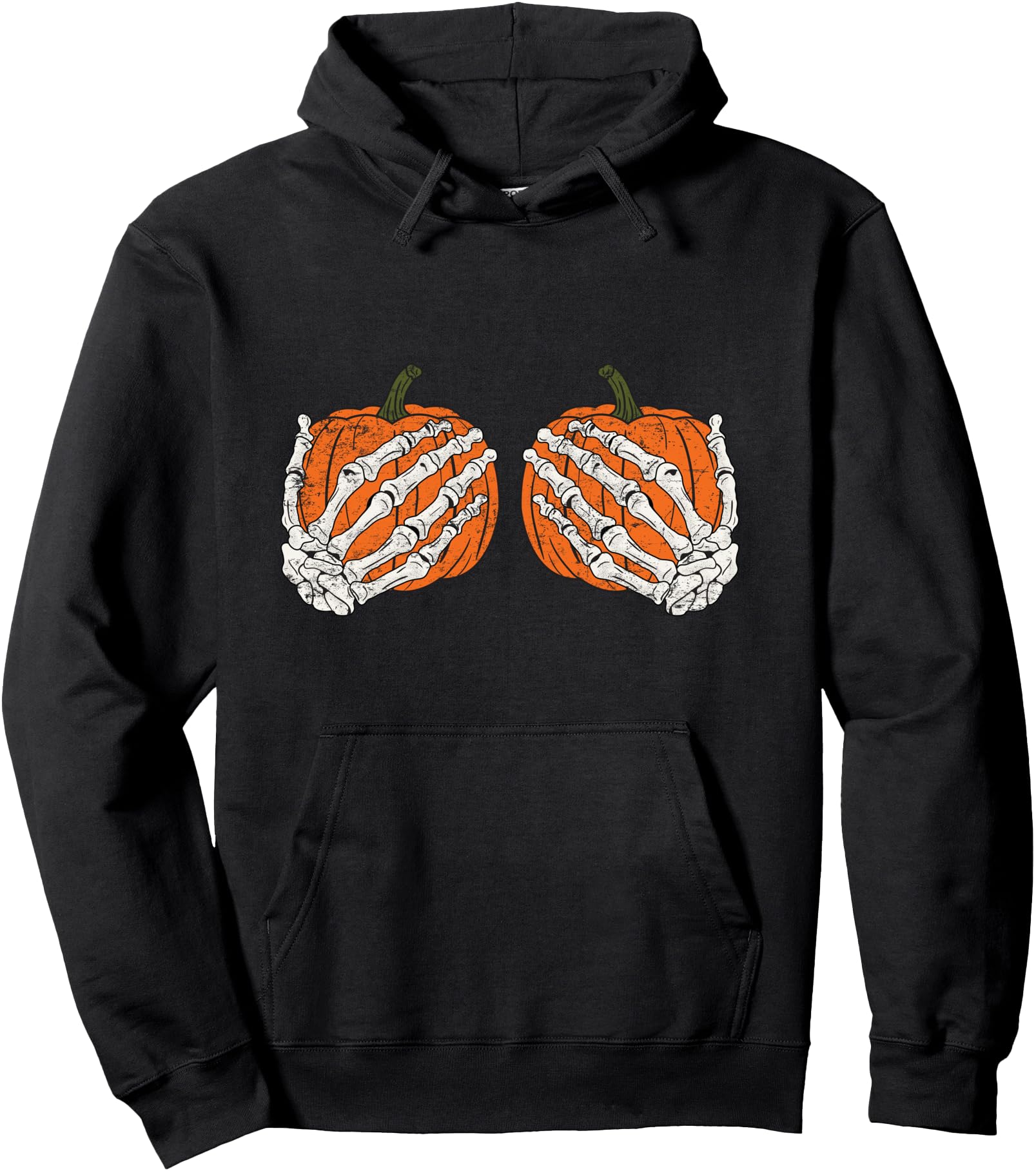 Authentic Pumpkin Boobies Skeleton Hoodie - Minimalist Print for Adults - T-Shirt, Sweatshirt, Hoodie