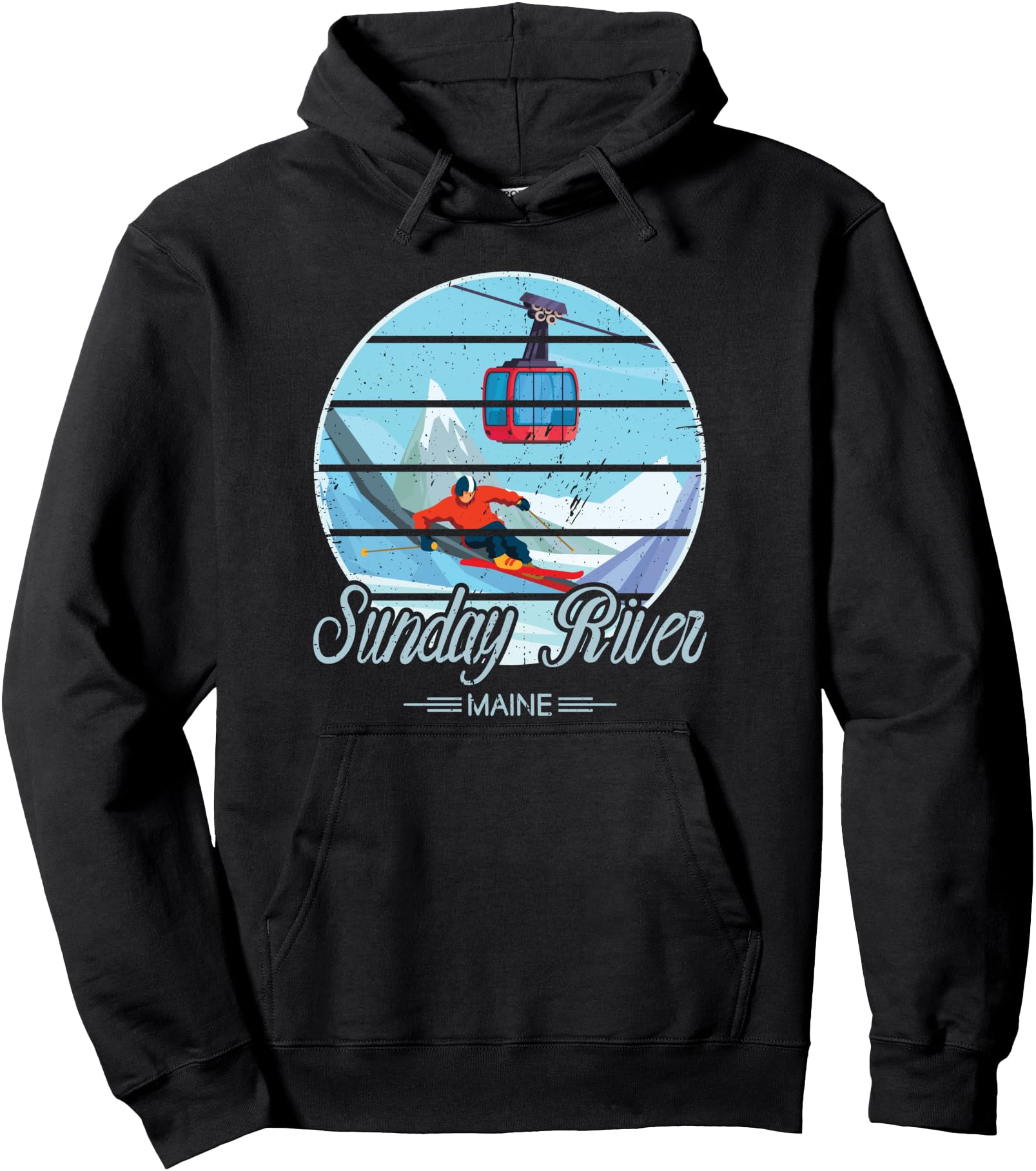 Authentic Sunday River T Mountain T-Shirt - Graphic Print for Adults - T-Shirt, Sweatshirt, Hoodie
