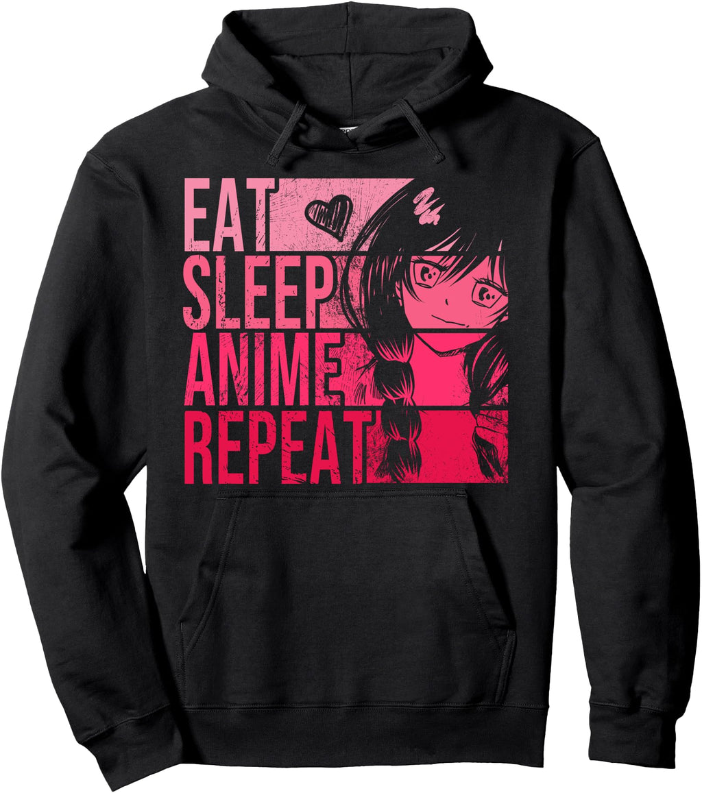 Authentic Eat Sleep Anime Repeat Anime Sweatshirt - Novelty Apparel Unisex - T-Shirt, Sweatshirt, Hoodie