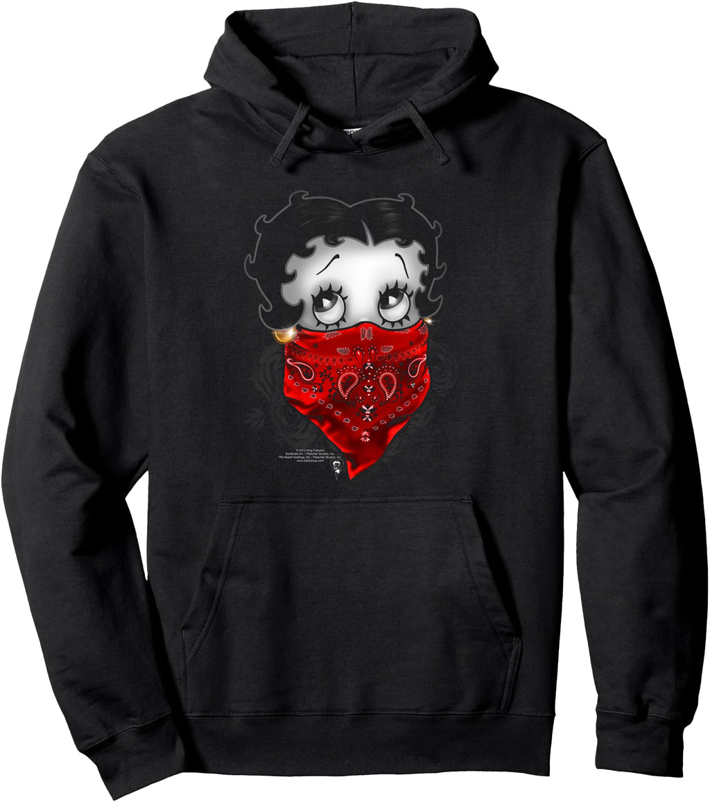Authentic Betty Boop Bandana Roses Hoodie - Aesthetic Graphic Unisex - T-Shirt, Sweatshirt, Hoodie
