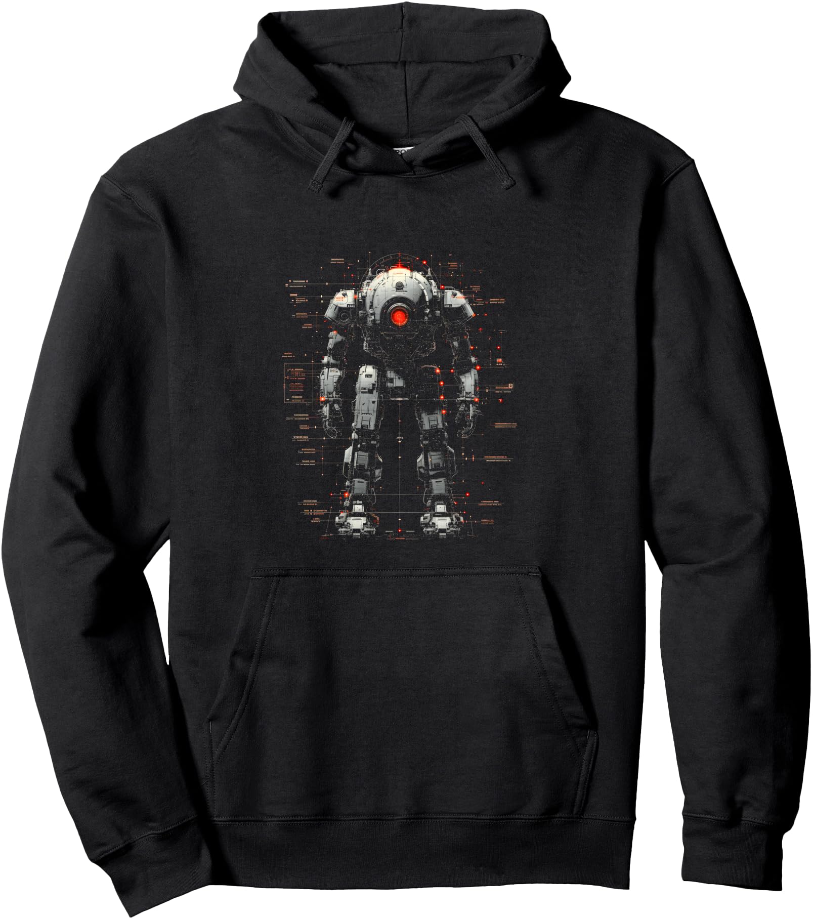 Mech Warrior Blueprint Super Tech Robot T-Shirt - Graphic Print Unisex - T-Shirt, Sweatshirt, Hoodie