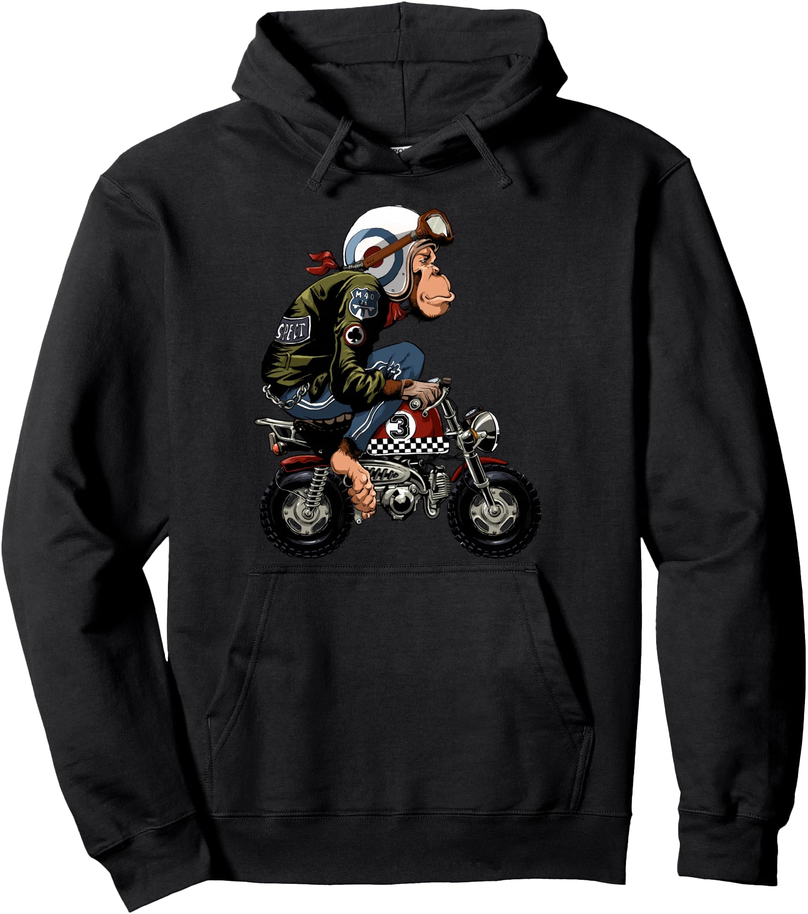 Original Monkey Bike Cartoon T-Shirt - Minimalist Print for Adults - T-Shirt, Sweatshirt, Hoodie