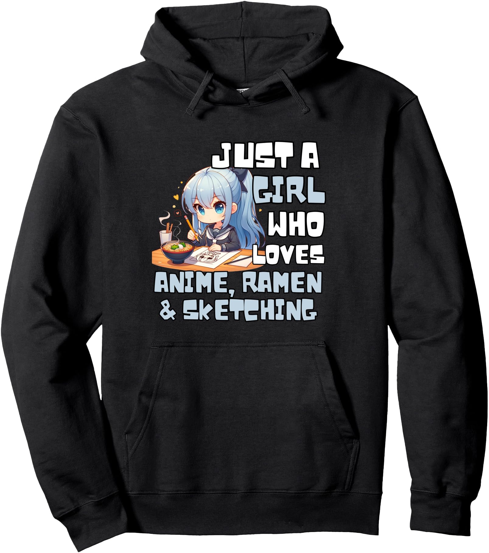 Exclusive Just Who Loves Anime Ramen Sweatshirt - Aesthetic Graphic Unisex - T-Shirt, Sweatshirt, Hoodie