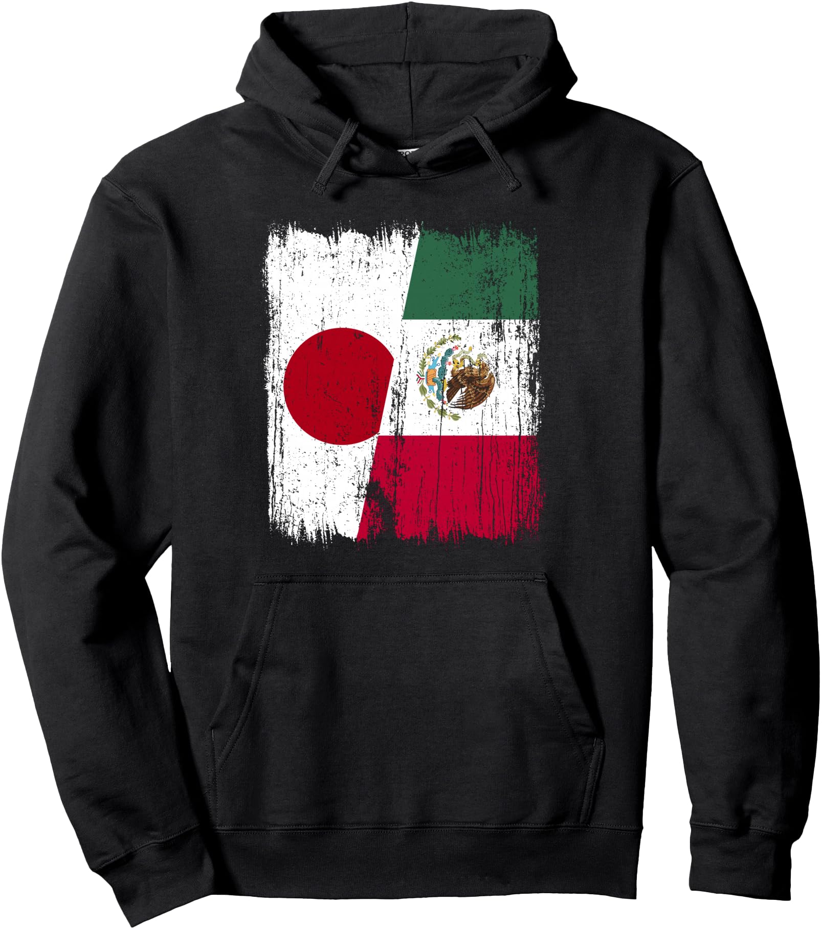 Authentic Japan Mexico Half Flag Japanese Hoodie - Streetwear Style Unisex - T-Shirt, Sweatshirt, Hoodie