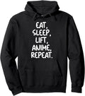 Handcrafted Eat Sleep Lift Anime Sweatshirt - Novelty Apparel for Adults - T-Shirt, Sweatshirt, Hoodie
