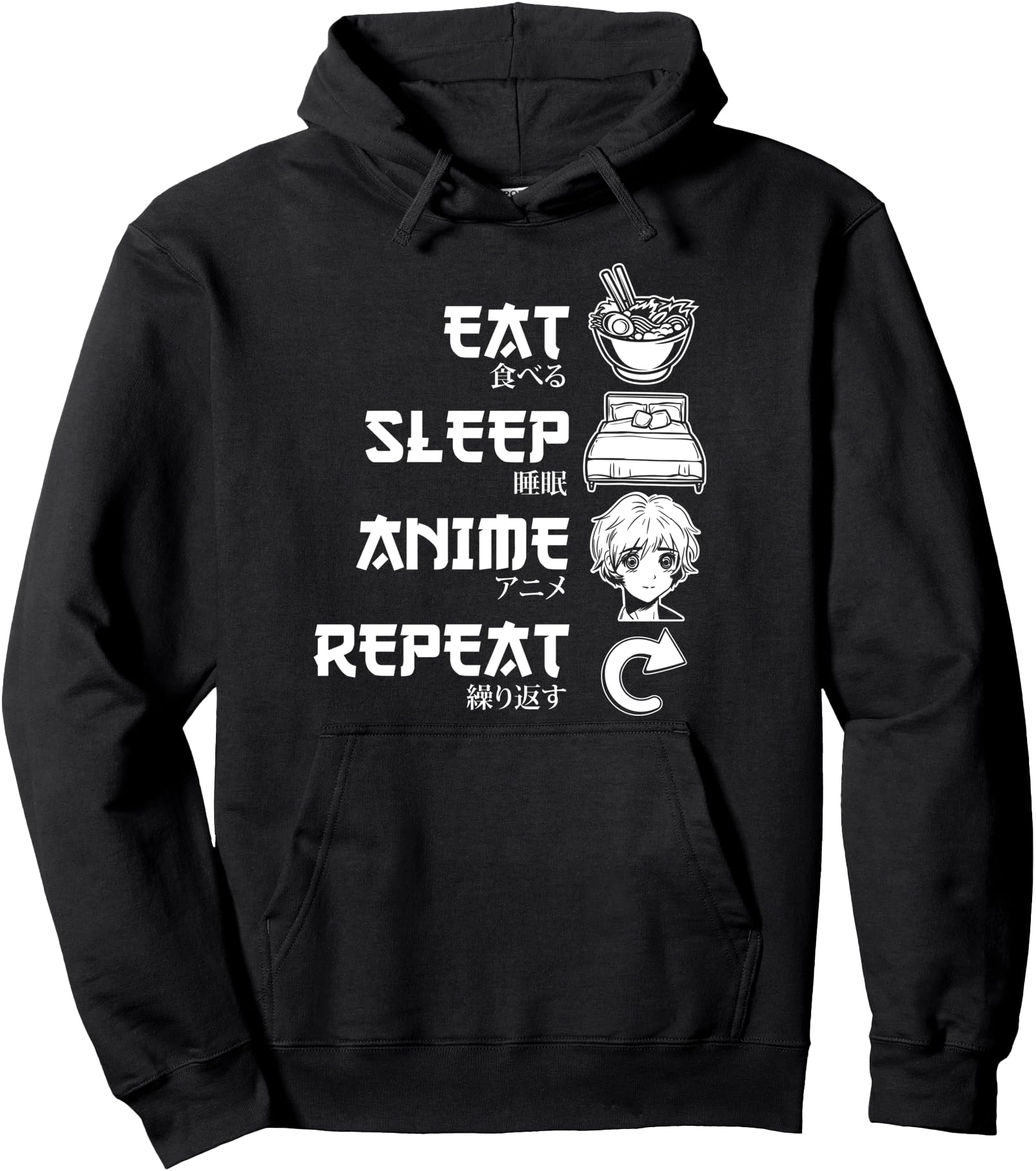 Authentic Eat Sleep Anime Repeat Anime T-Shirt - Novelty Apparel Men Women - T-Shirt, Sweatshirt, Hoodie