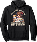 Original Just Who Loves Anime Hoodie - Casual Everyday Wear Men Women - T-Shirt, Sweatshirt, Hoodie
