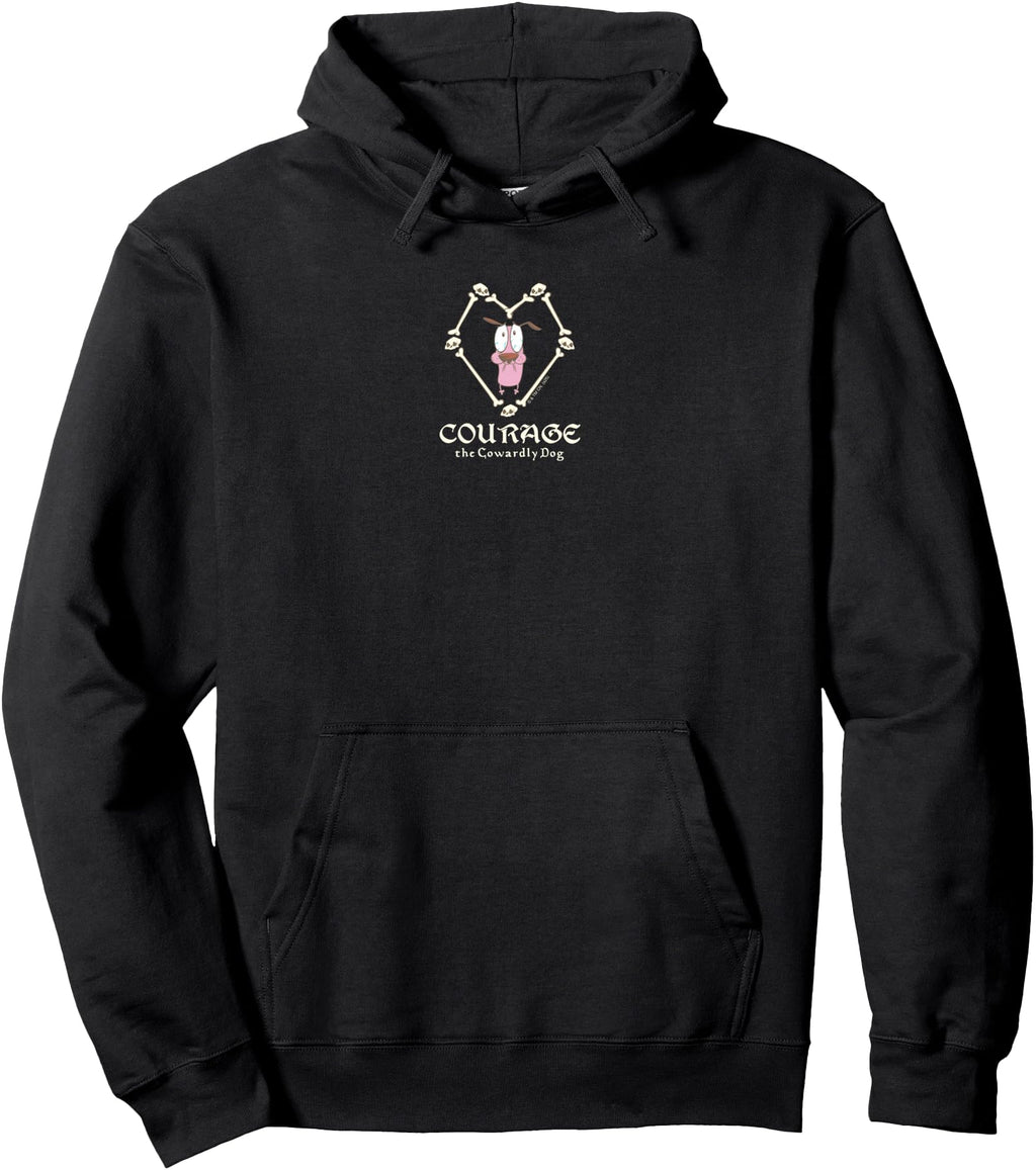 Handcrafted Courage Cowardly Dog Bones Hoodie - Unique Graphic Unisex - T-Shirt, Sweatshirt, Hoodie