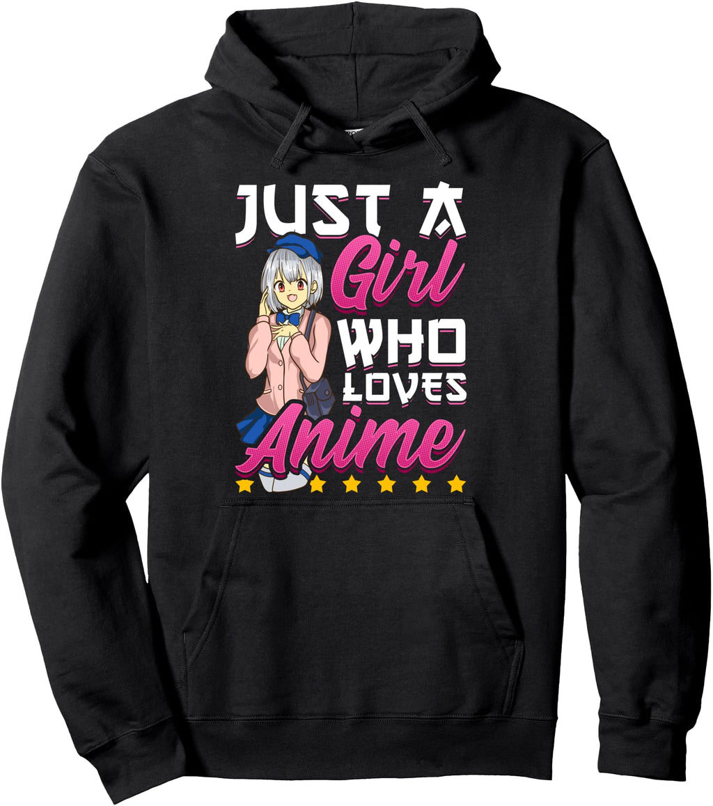 Handcrafted Just Who Loves Anime Hoodie - Minimalist Print Men Women - T-Shirt, Sweatshirt, Hoodie