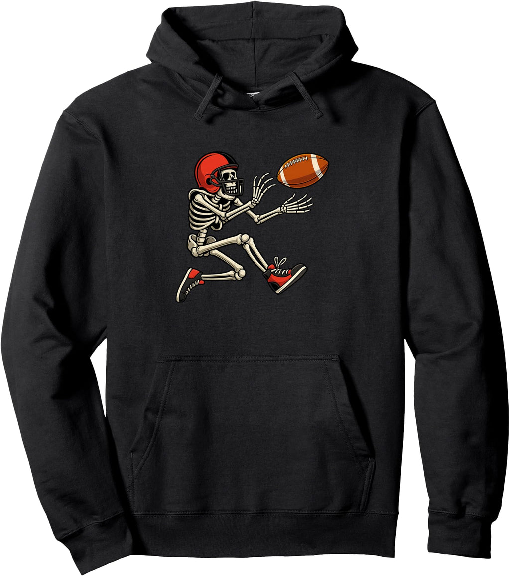 Halloween Football Skeleton Catching Sweatshirt - Trendy Graphic Men Women - T-Shirt, Sweatshirt, Hoodie
