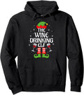 Original Wine Drinking Elf Matching Hoodie - Trendy Graphic for Adults - T-Shirt, Sweatshirt, Hoodie