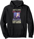 Just Who Love Anime Cats And Ice Cream Hoodie - Unique Graphic Men Women - T-Shirt, Sweatshirt, Hoodie