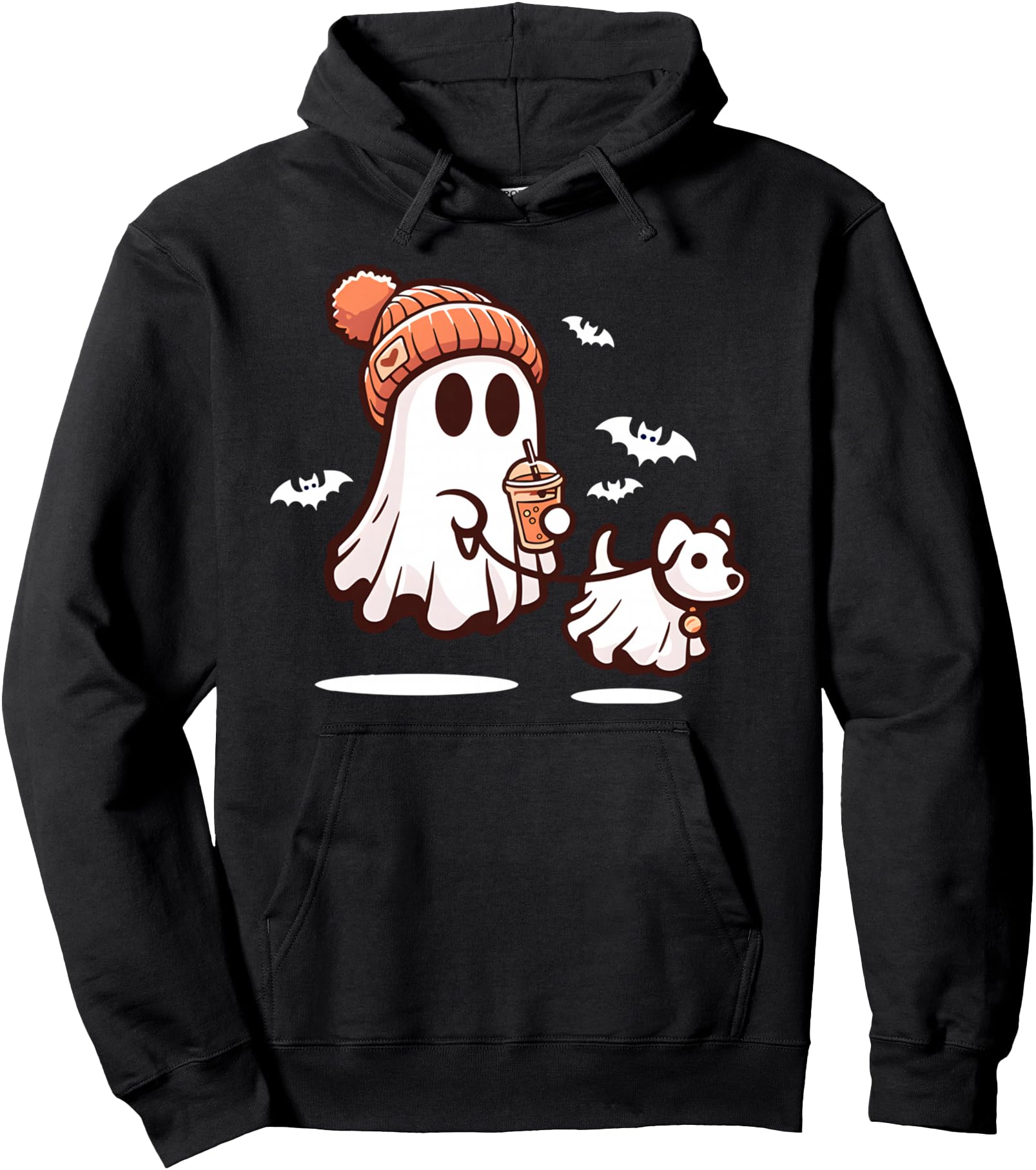 Ghost Walking Dog Halloween Rare Sweatshirt - Aesthetic Graphic Men Women - T-Shirt, Sweatshirt, Hoodie