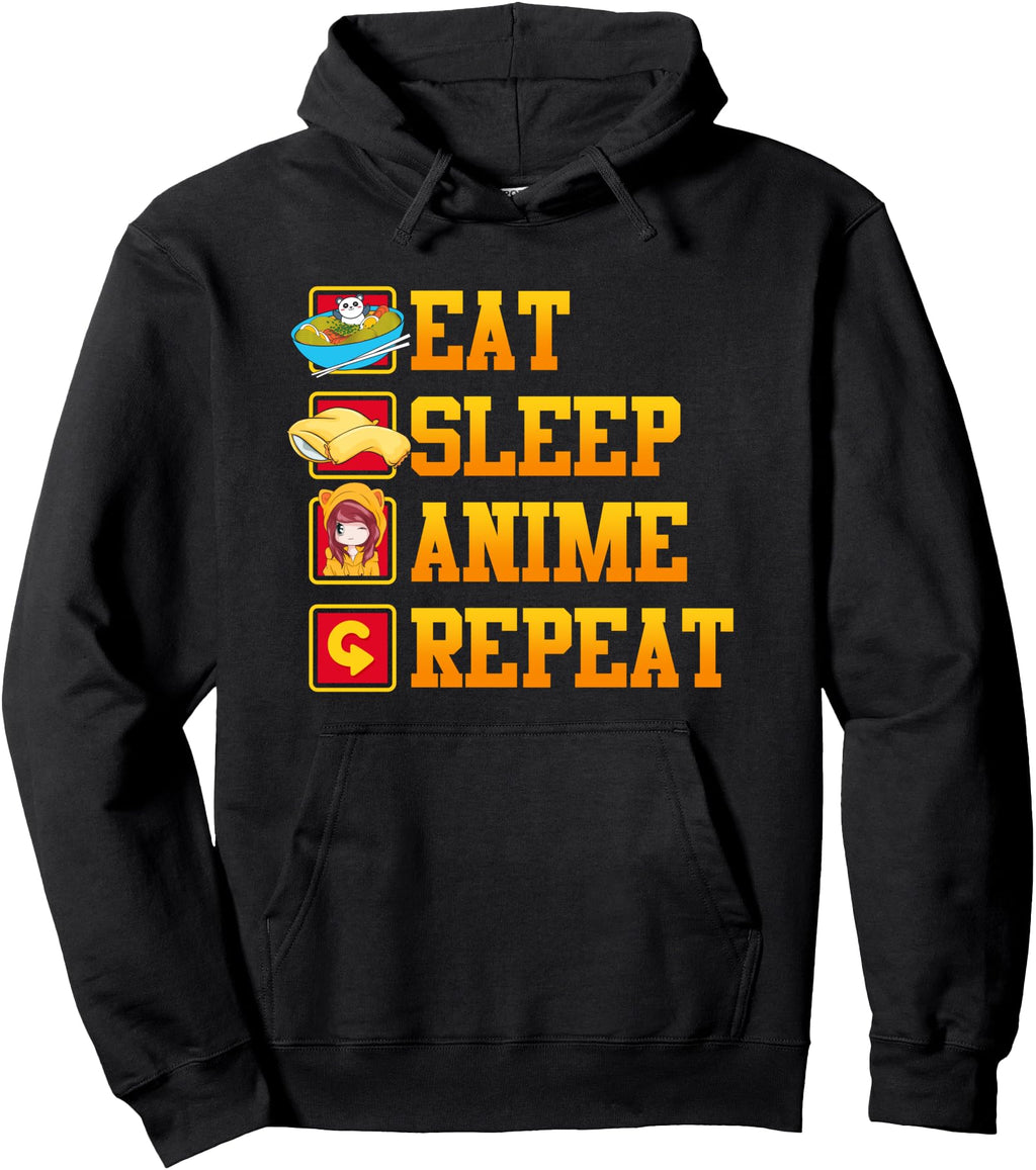 Authentic Eat Sleep Anime Repeat Kawaii T-Shirt - Trendy Graphic Unisex - T-Shirt, Sweatshirt, Hoodie