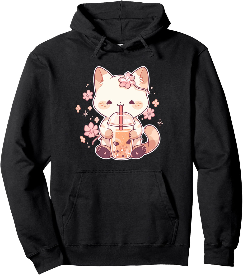 Handcrafted Boba Cat Drinking Boba Tea T-Shirt - Novelty Apparel Unisex - T-Shirt, Sweatshirt, Hoodie