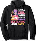 Just Who Loves Anime Sketching And Sweatshirt - Aesthetic Graphic Unisex - T-Shirt, Sweatshirt, Hoodie