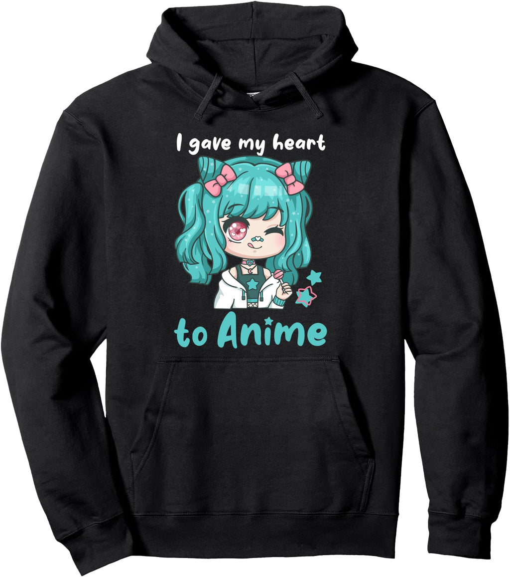 Authentic I Gave My Heart To Anime I Sweatshirt - Aesthetic Graphic Unisex - T-Shirt, Sweatshirt, Hoodie