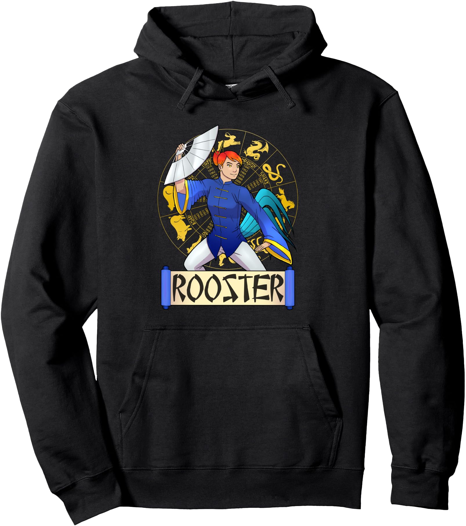 Chinese Zodiac Sign Year Rooster Anime T-Shirt - Custom Art Print Unisex - T-Shirt, Sweatshirt, Hoodie