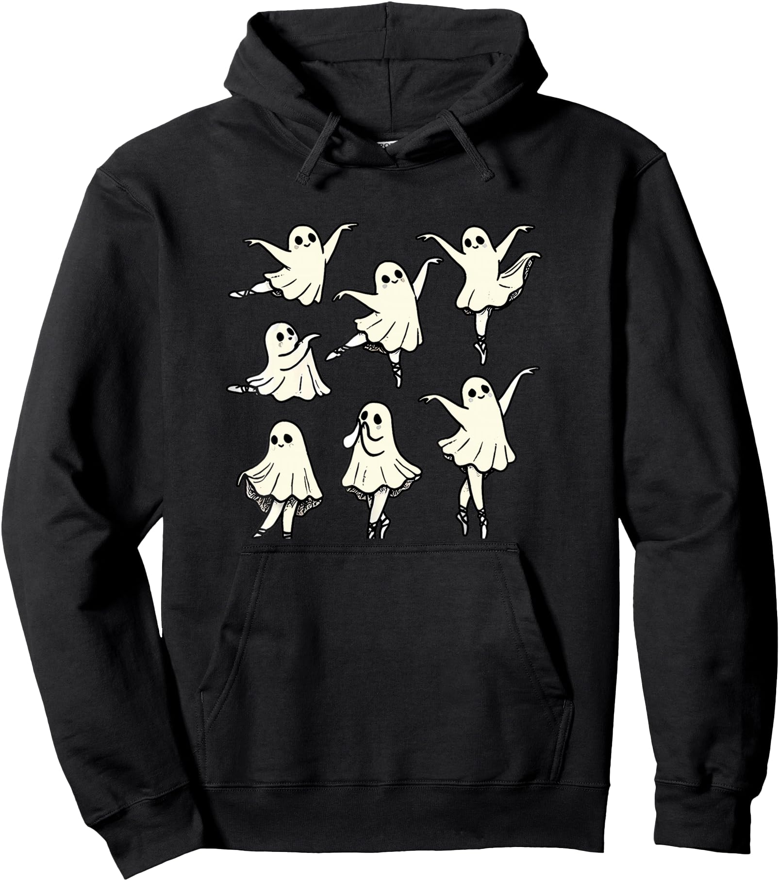 Authentic Ballet Ghost Ballet Dancer Spooky Hoodie - Graphic Print Unisex - T-Shirt, Sweatshirt, Hoodie