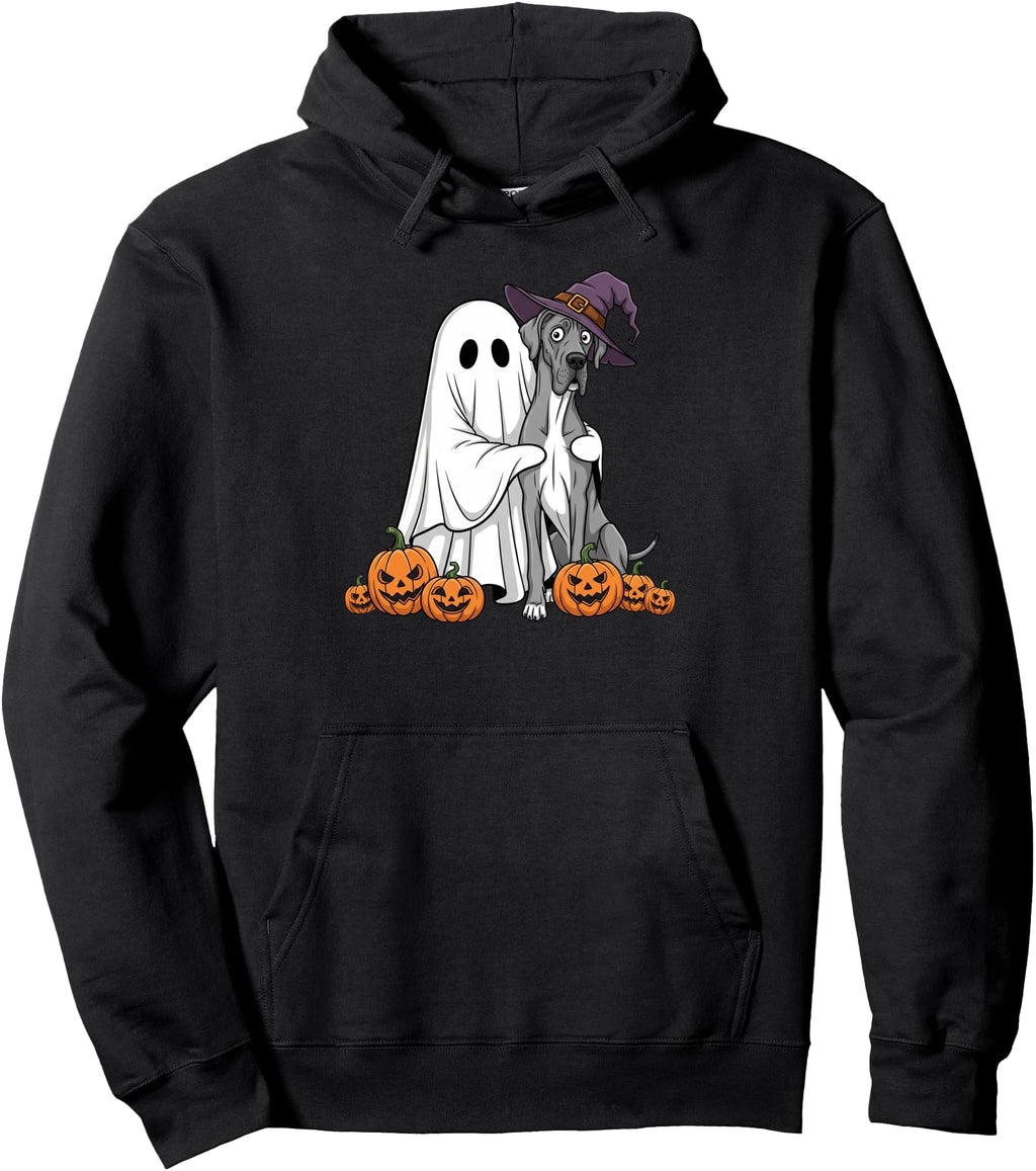 Ghost Great Dane Pumpkin Halloween Mens Hoodie - Unique Graphic for Adults - T-Shirt, Sweatshirt, Hoodie