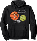 She Love Me More Softball Basketball T Hoodie - Graphic Print Men Women - T-Shirt, Sweatshirt, Hoodie