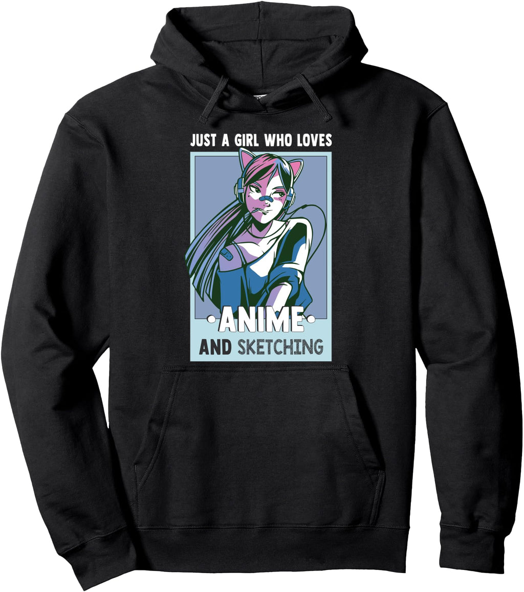 Handcrafted Otaku Anime Just Who Loves Anime Hoodie - Graphic Print Unisex - T-Shirt, Sweatshirt, Hoodie